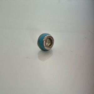 Murano Blue and Silver Bracelet Bead
